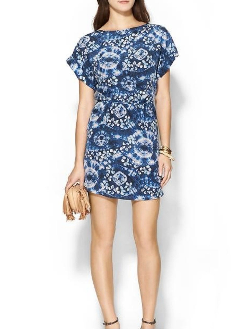 Piperlime Blue Tie Dye Silk Dress Size Small